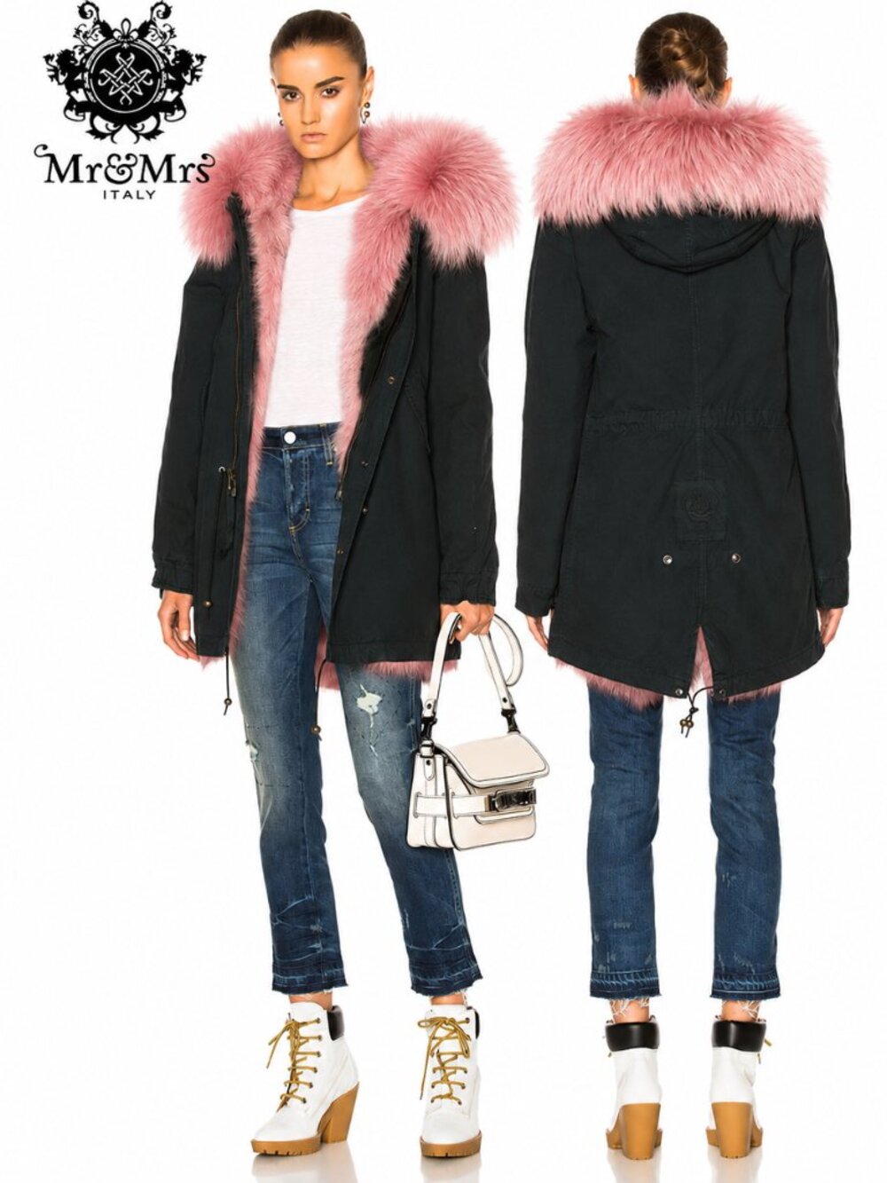 💥UBER STUNNING!💥 Reversible Mr & Mrs Italy Parka W/ Fox & Asiatic Raccoon Fur